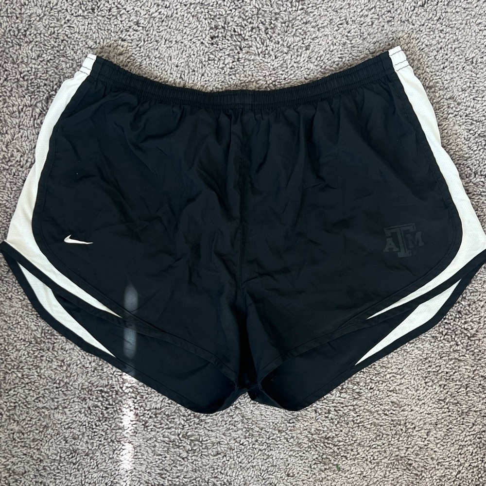 Nike Women's Black and White Athletic Shorts